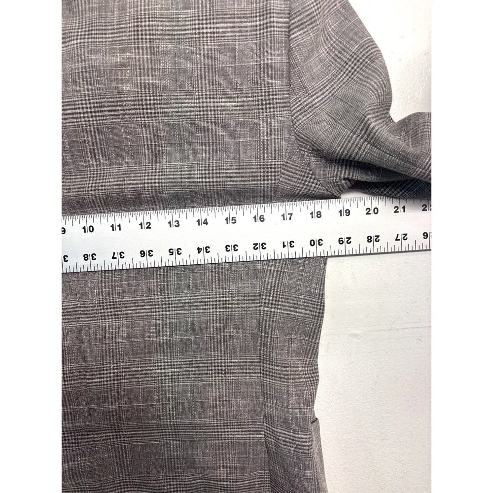 Banana Republic 38R Taupe Plaid Linen Cotton Wool Blazer Jacket Sport Coat Light